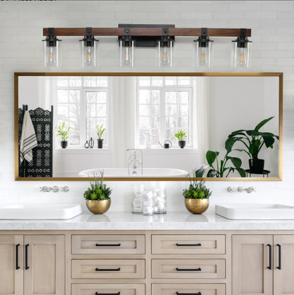 Rustic 6-Light Vanity Wall Lamp