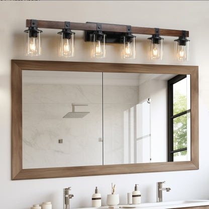 Rustic 6-Light Vanity Wall Lamp