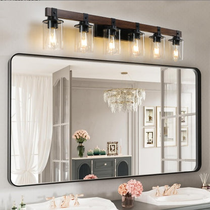 Rustic 6-Light Vanity Wall Lamp