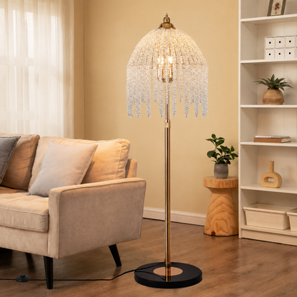 Crystal Waterfall Floor Lamp