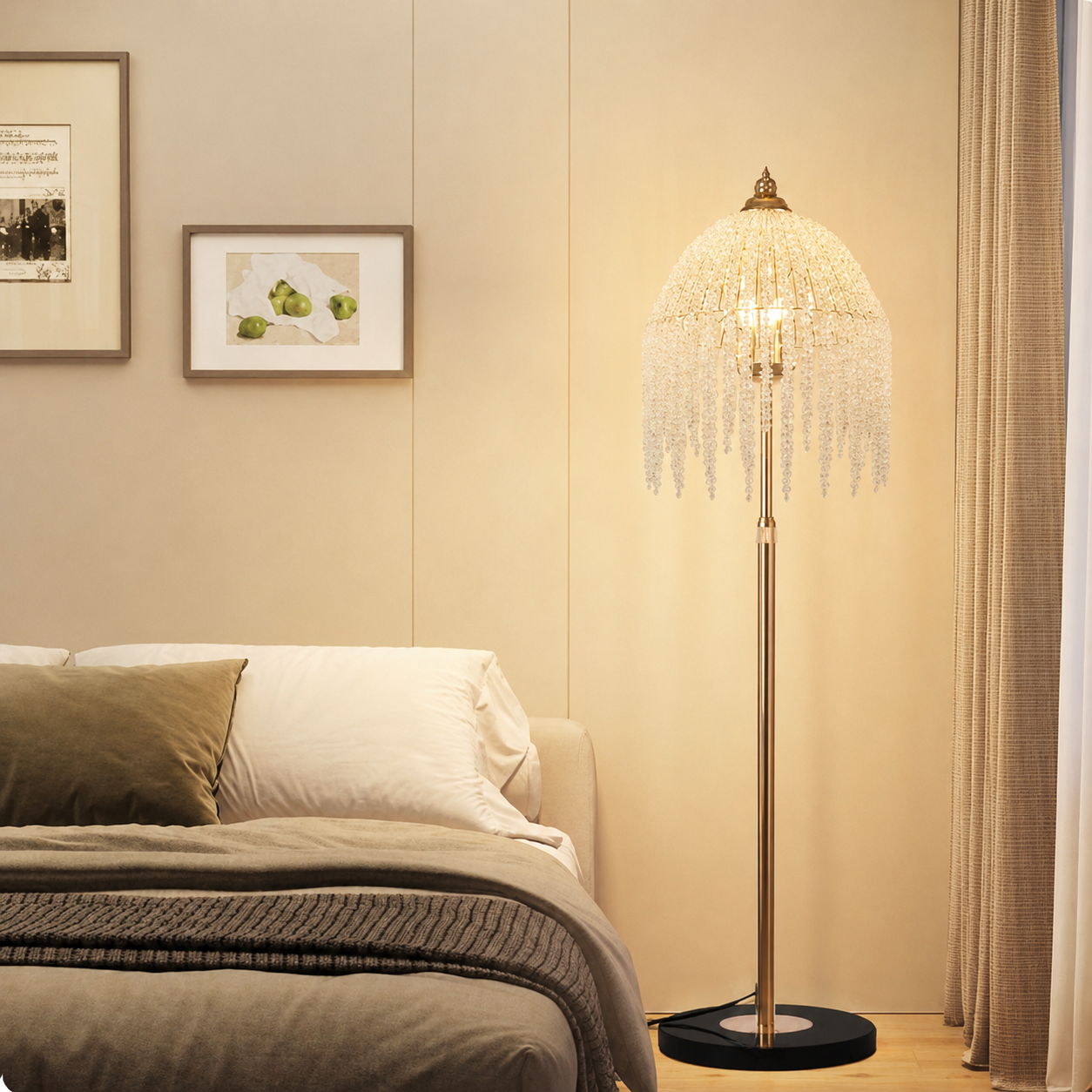 Crystal Waterfall Floor Lamp