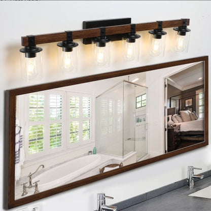 Rustic 6-Light Vanity Wall Lamp